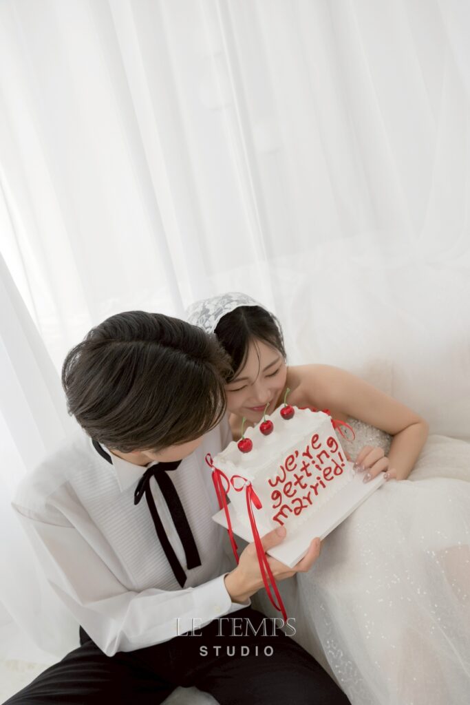 韓国ドレスと韓国メイクで撮影した花嫁の前撮り写真